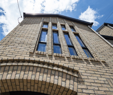 レンガ積みの家